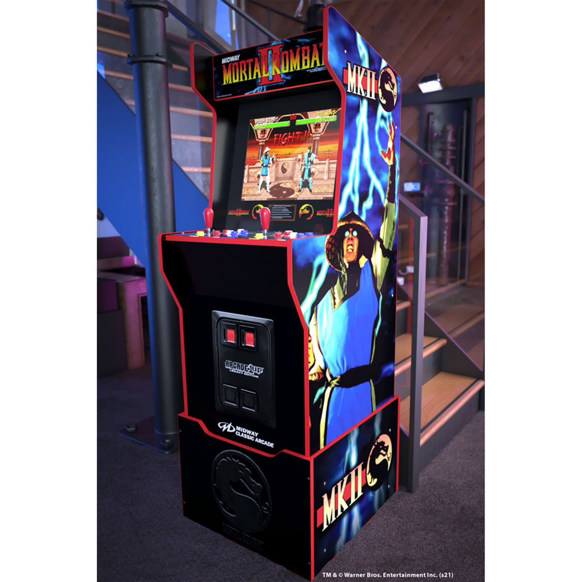 Arcade1Up Midway Legacy Mortal Kombat Arcade Cabinet & Padded Stool, 2 Pack