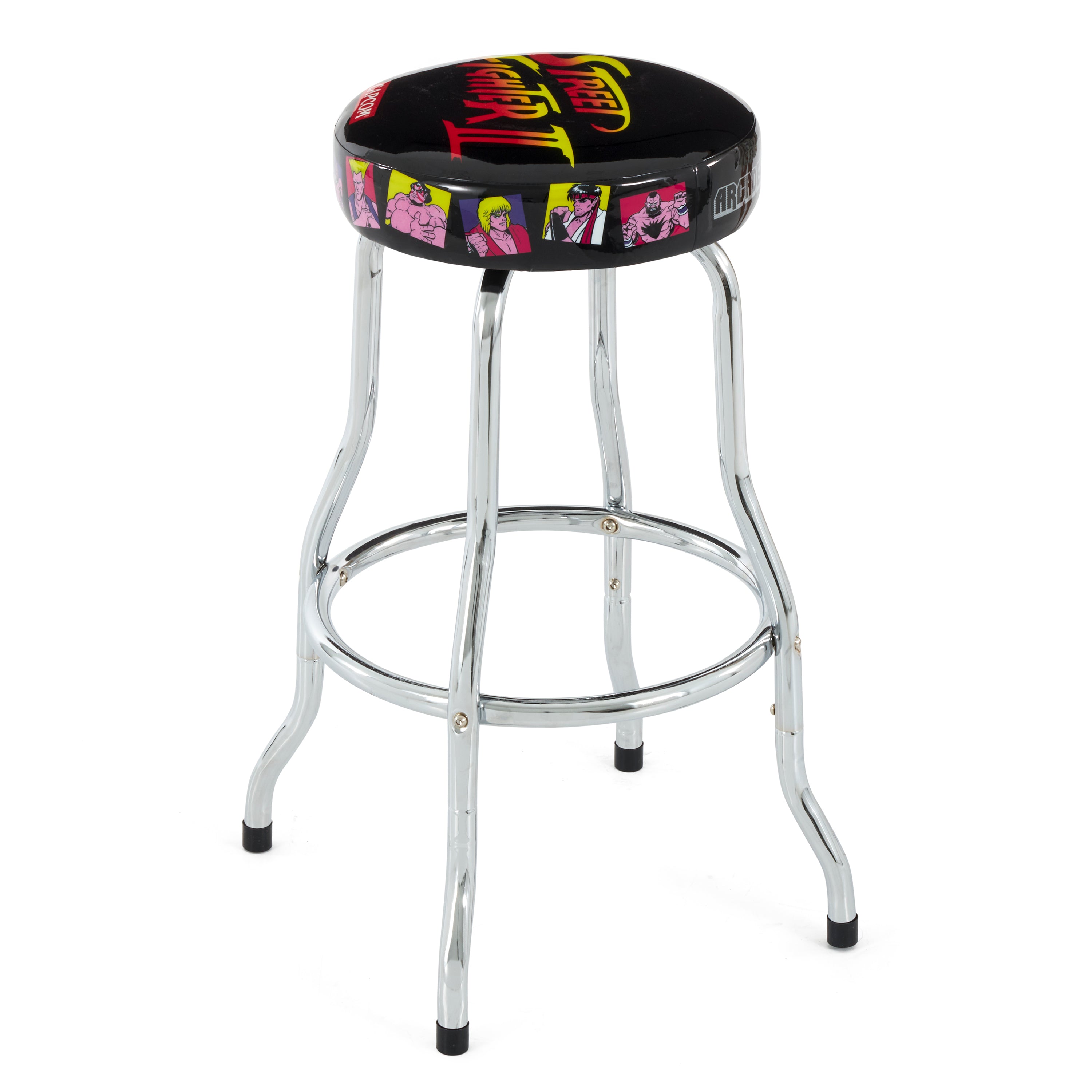 Arcade1Up Street Fighter II Champion Edition Arcade Game & Padded Stool, 2 Pack