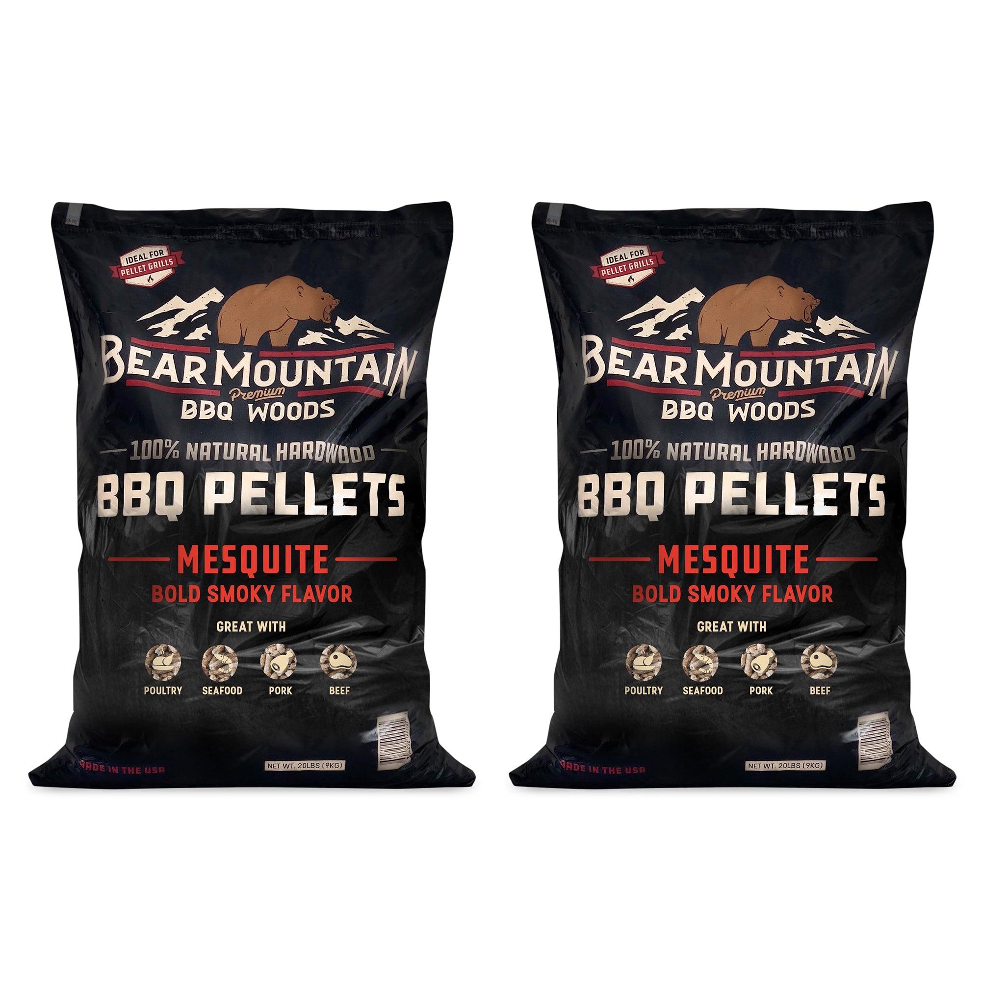 Bear Mountain BBQ Premium All Natural Hardwood Mesquite Smoker Pellets (2 Pack) - VMInnovations