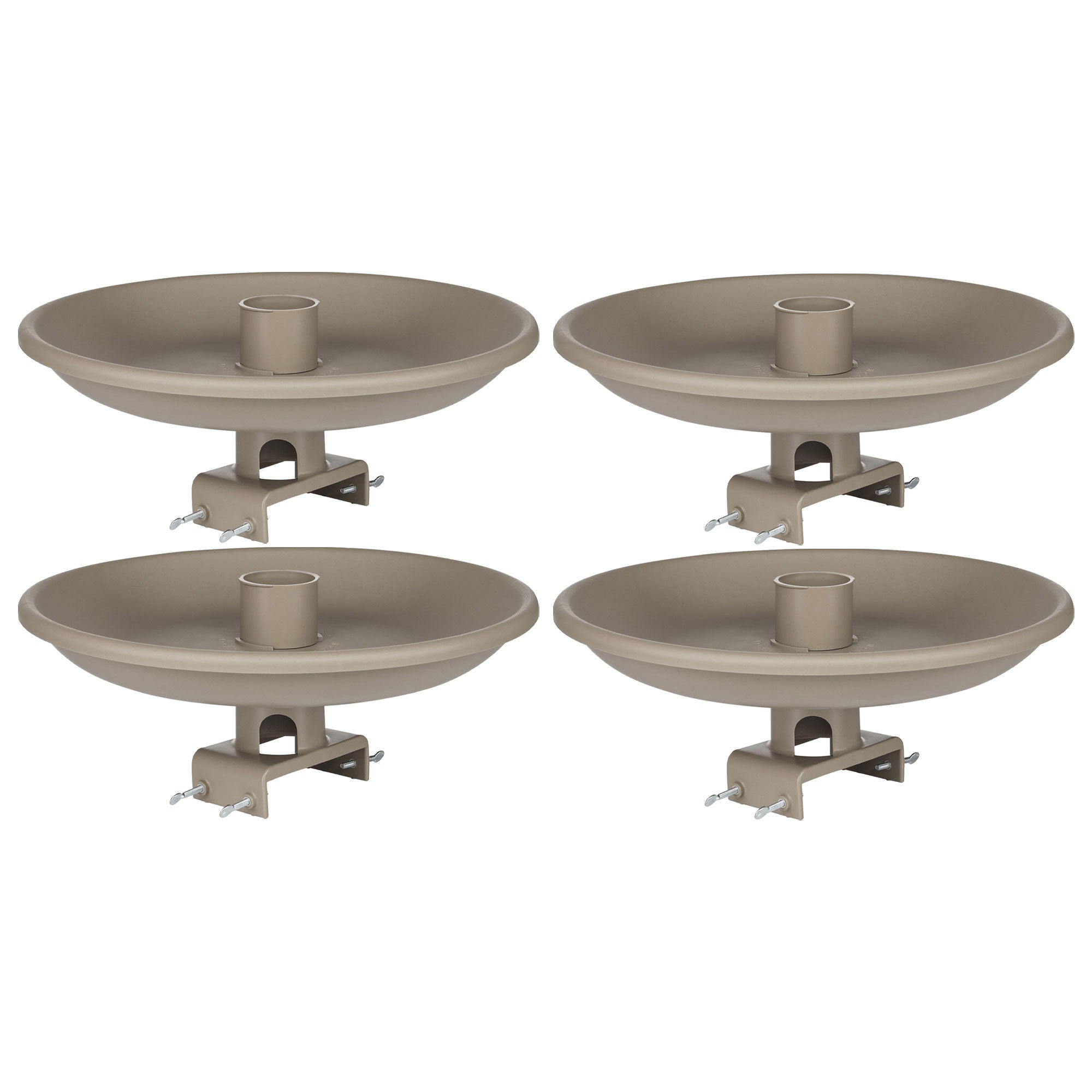 Farm Innovators Outdoor Plastic Heated Birdbath w/Deck Mount & Perch (4 Pack)