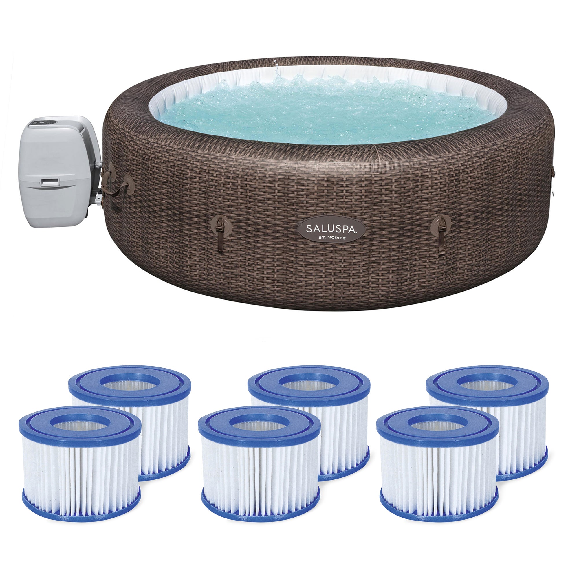 Bestway SaluSpa St Moritz AirJet Hot Tub & 6 Coleman SaluSpa Type VI Cartridges - VMInnovations