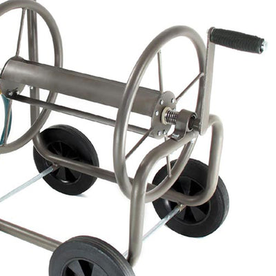 Liberty Garden 890 4 Wheel 200 Foot Lightweight Steel Frame Water Hose Reel Cart