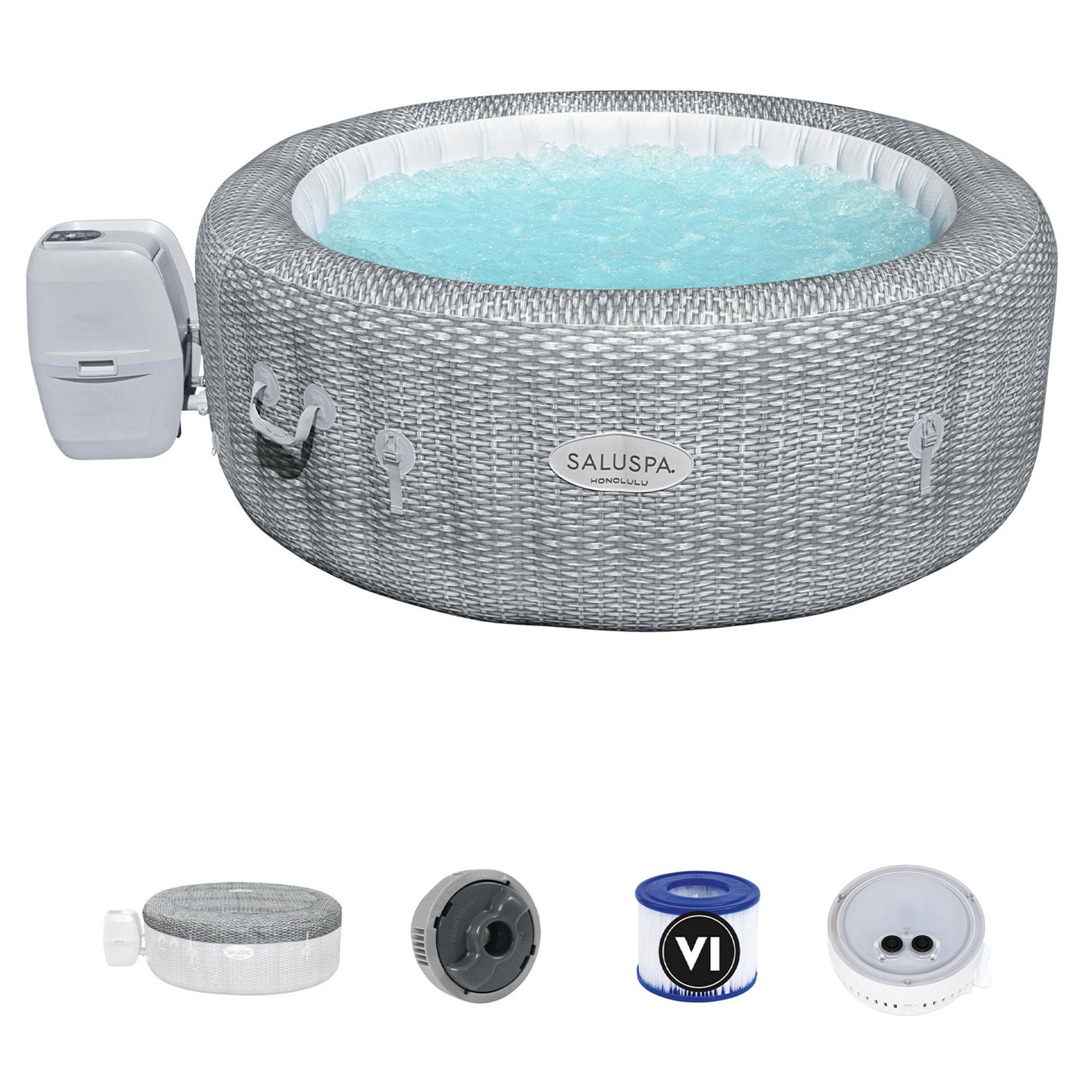 Bestway SaluSpa AirJet Inflatable Hot Tub and PureSpa Multi Colored LED Lights