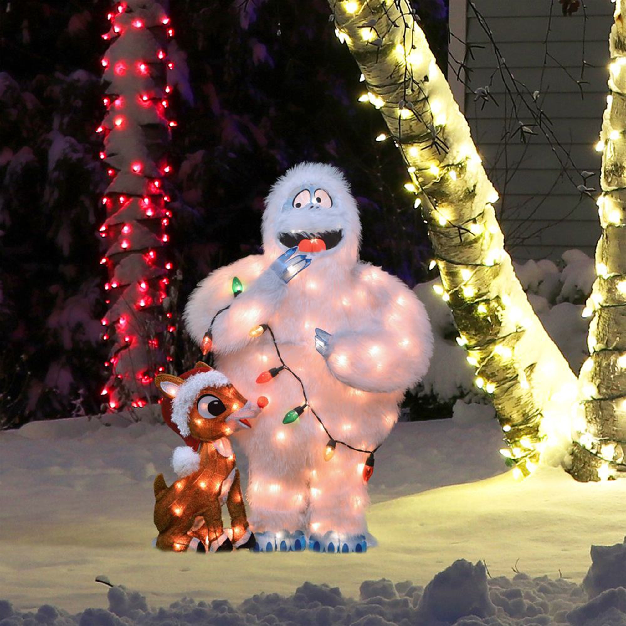 ProductWorks 32" Rudolph & Bumble Indoor/Outdoor Festive Decoration (For Parts) - VMInnovations