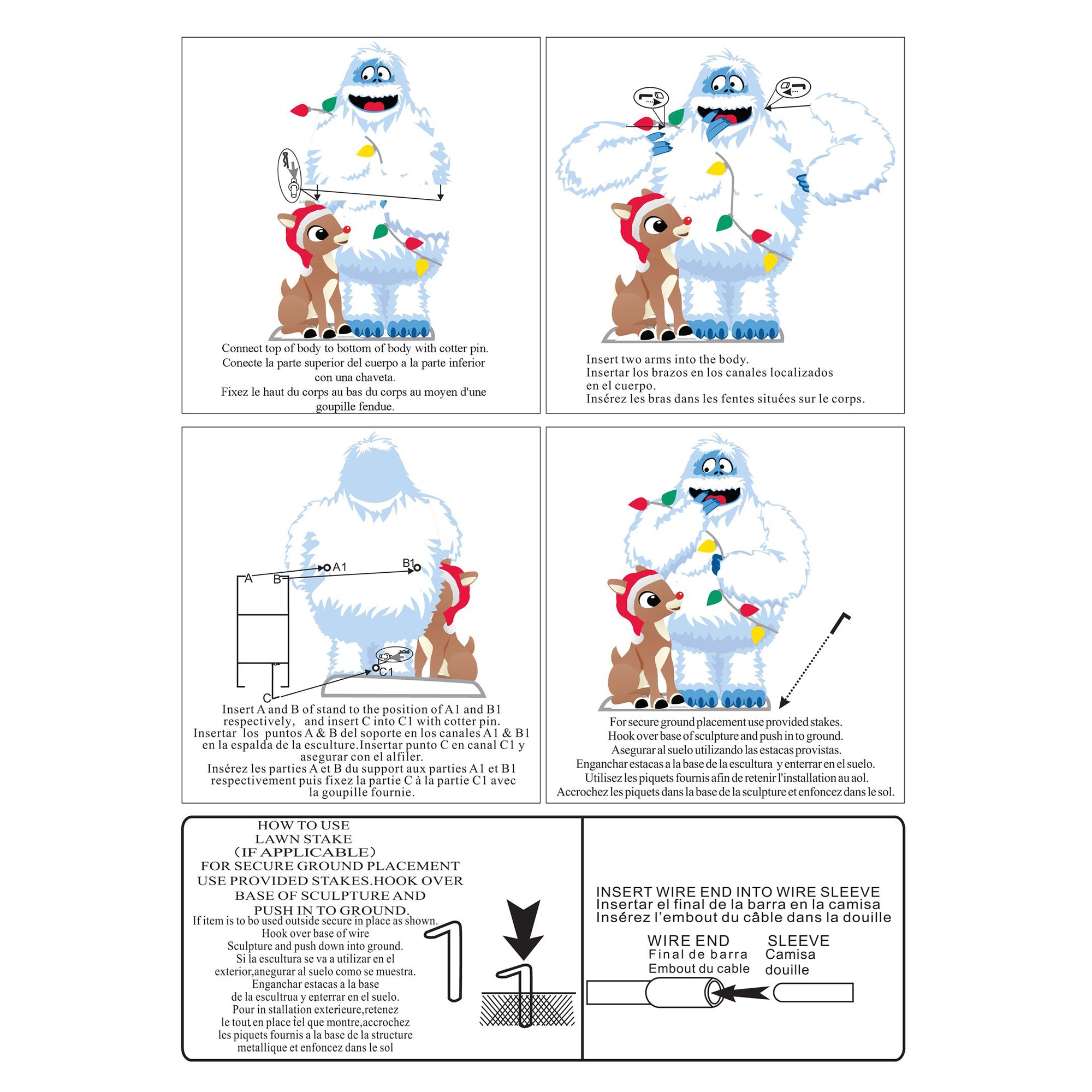 ProductWorks 32" Rudolph & Bumble Indoor/Outdoor Festive Decoration (For Parts) - VMInnovations