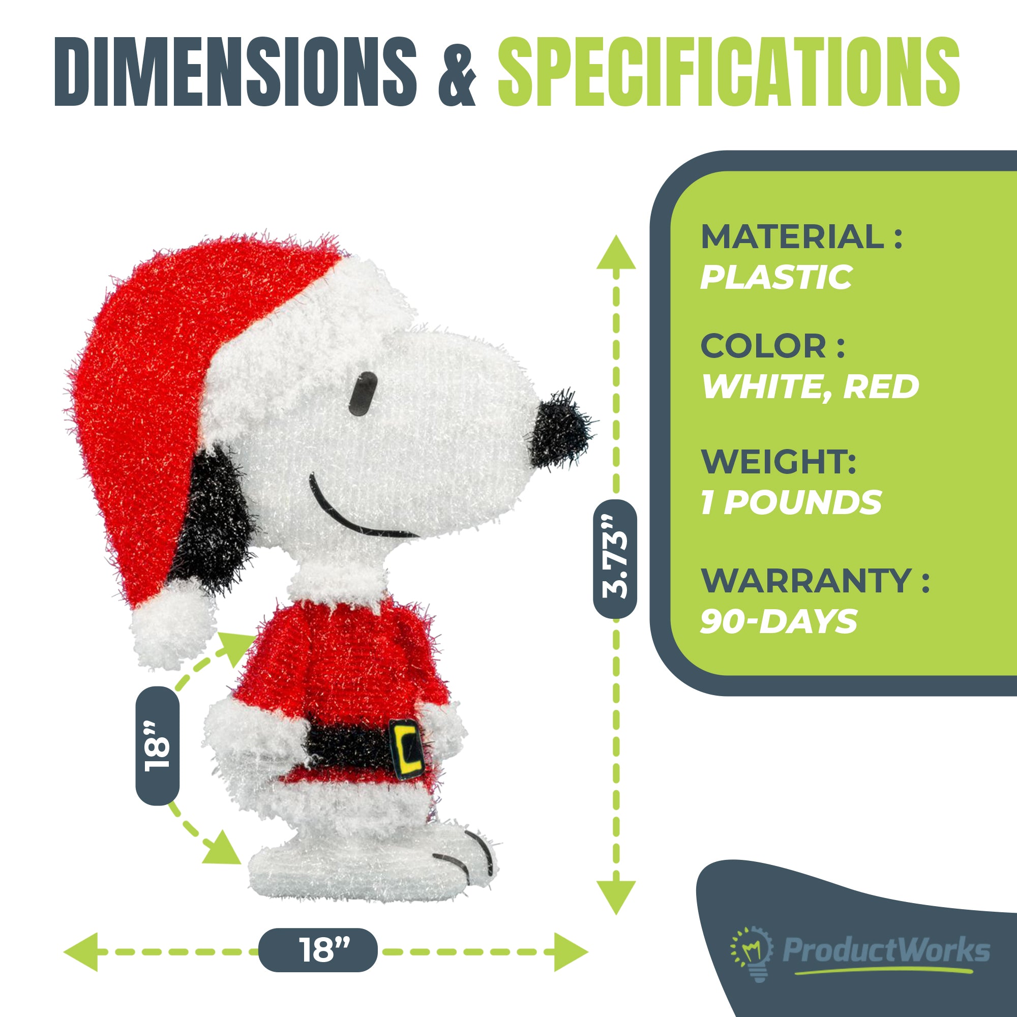 ProductWorks Peanuts 32" Snoopy & Woodstock Doghouse w/ 18" Santa Snoopy Decor - VMInnovations