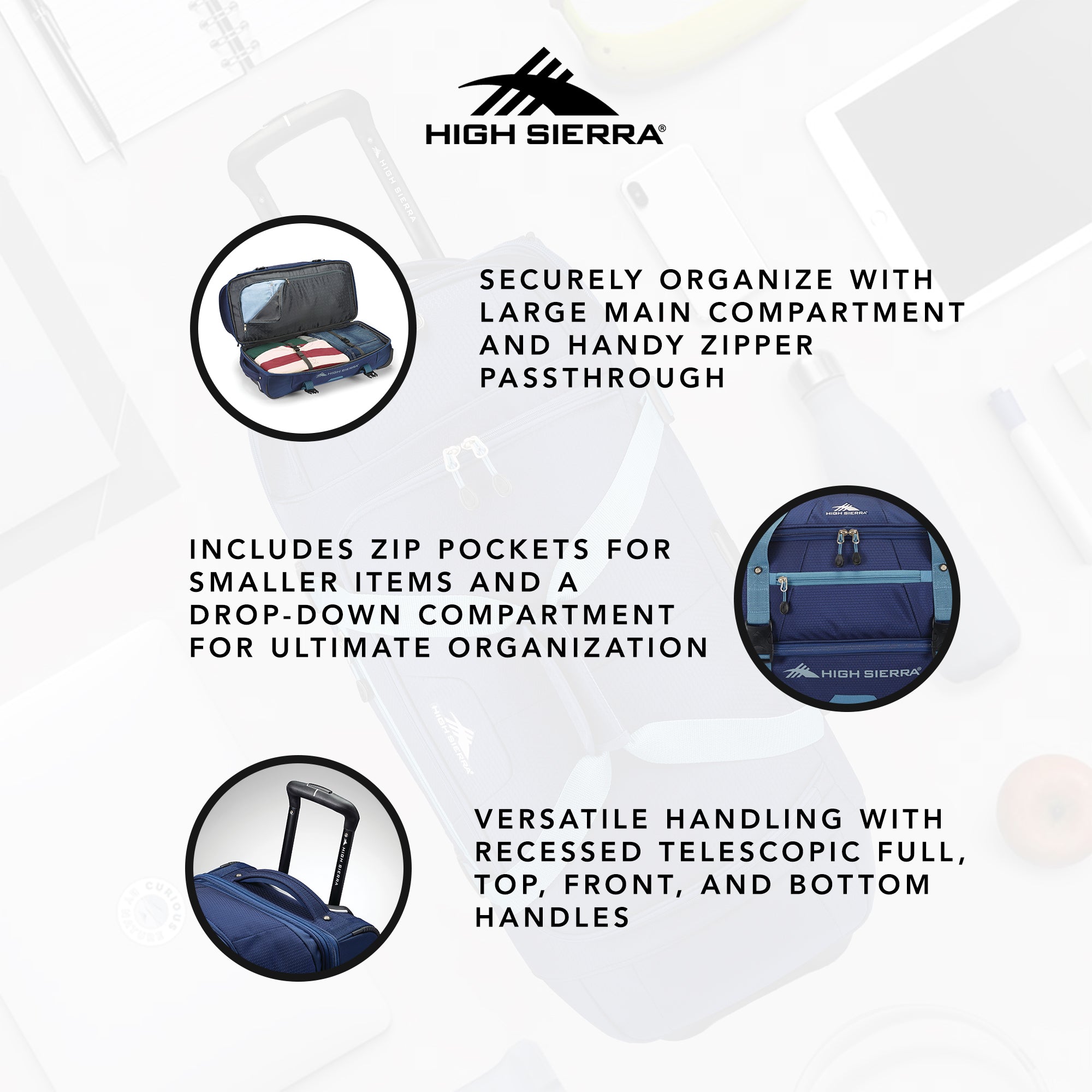 High Sierra Fairlead 28" Drop Bottom Wheeled Duffel Bag w/ Handle (Open Box) - VMInnovations