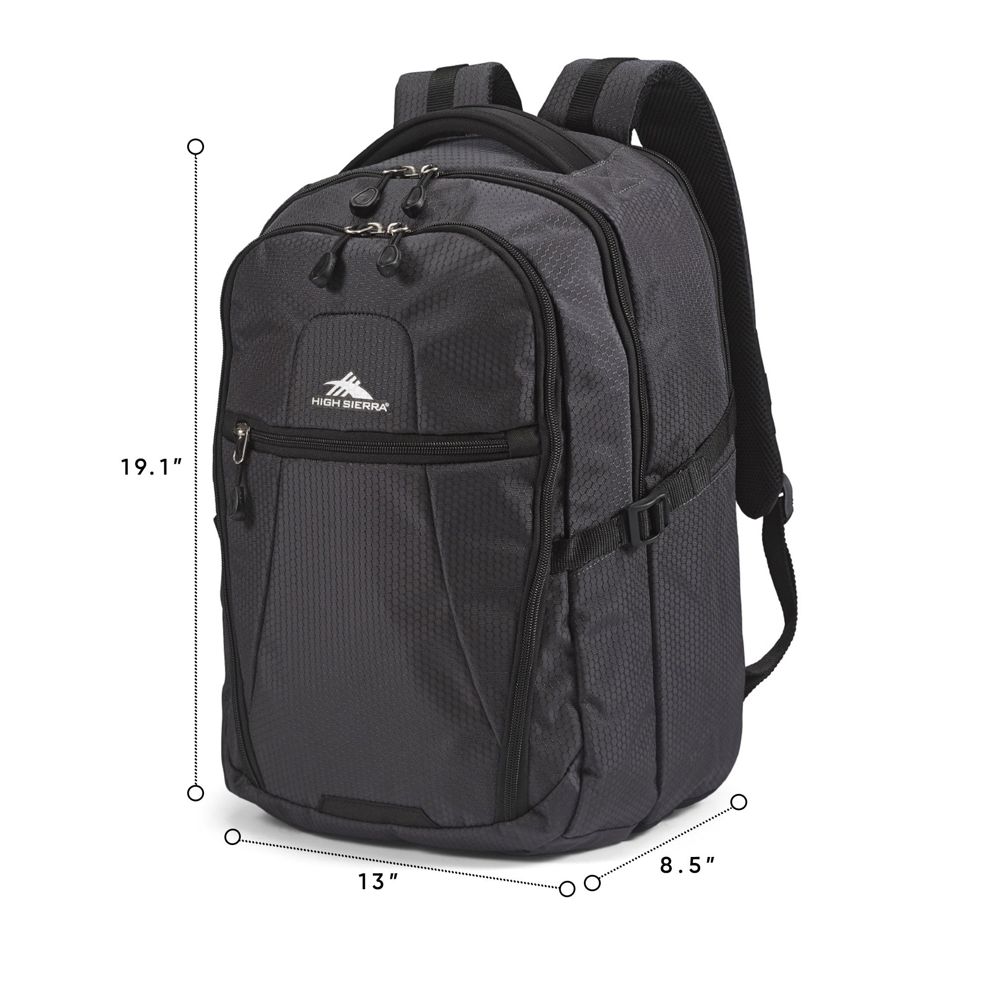 High Sierra Fairlead Computer Laptop Backpack with Zipper Closure, Black (Used) - VMInnovations