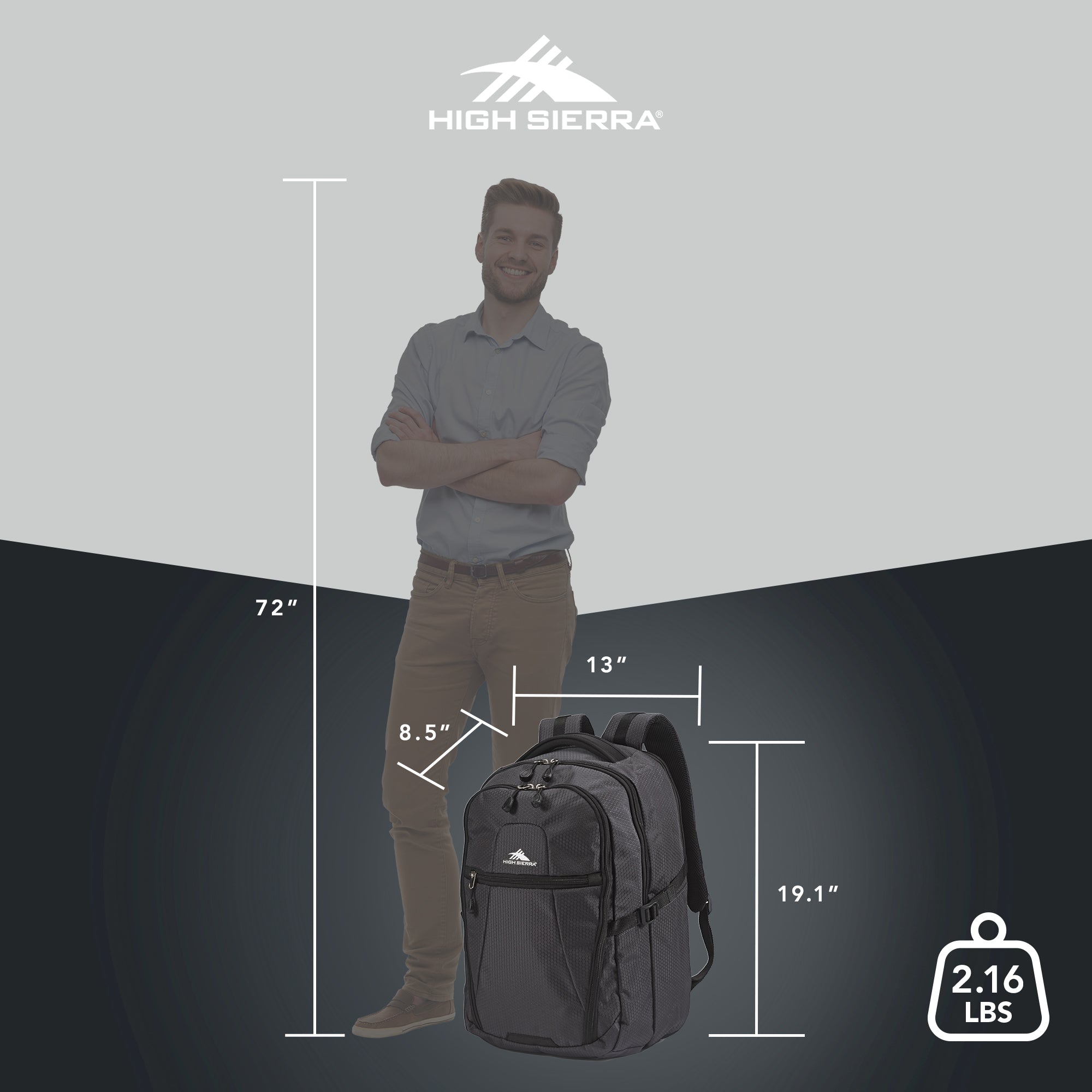 High Sierra Fairlead Computer Laptop Travel Backpack w/ Zipper Closure(Open Box) - VMInnovations