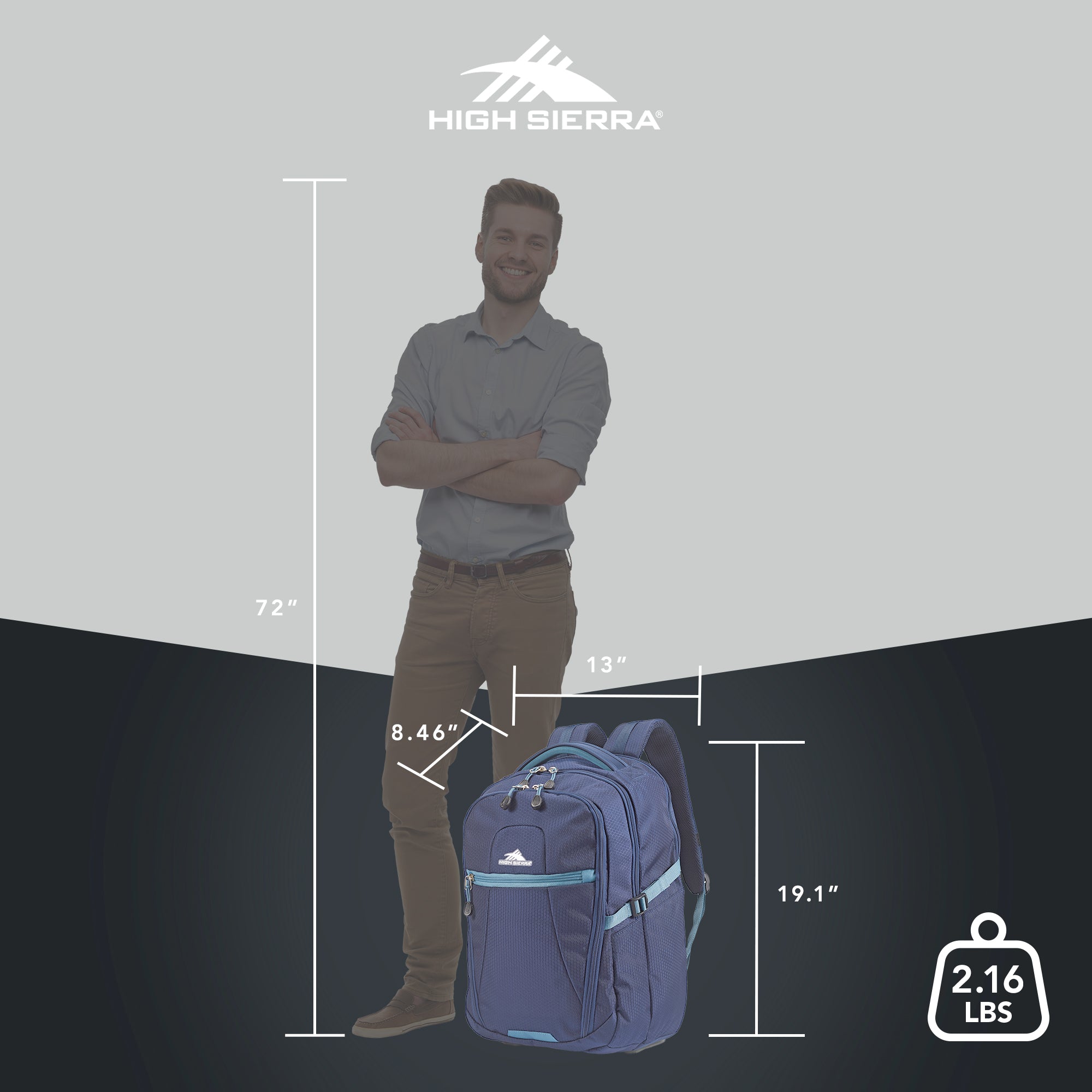 High Sierra Fairlead Computer Laptop Travel Backpack w/Zipper Closure (Open Box) - VMInnovations