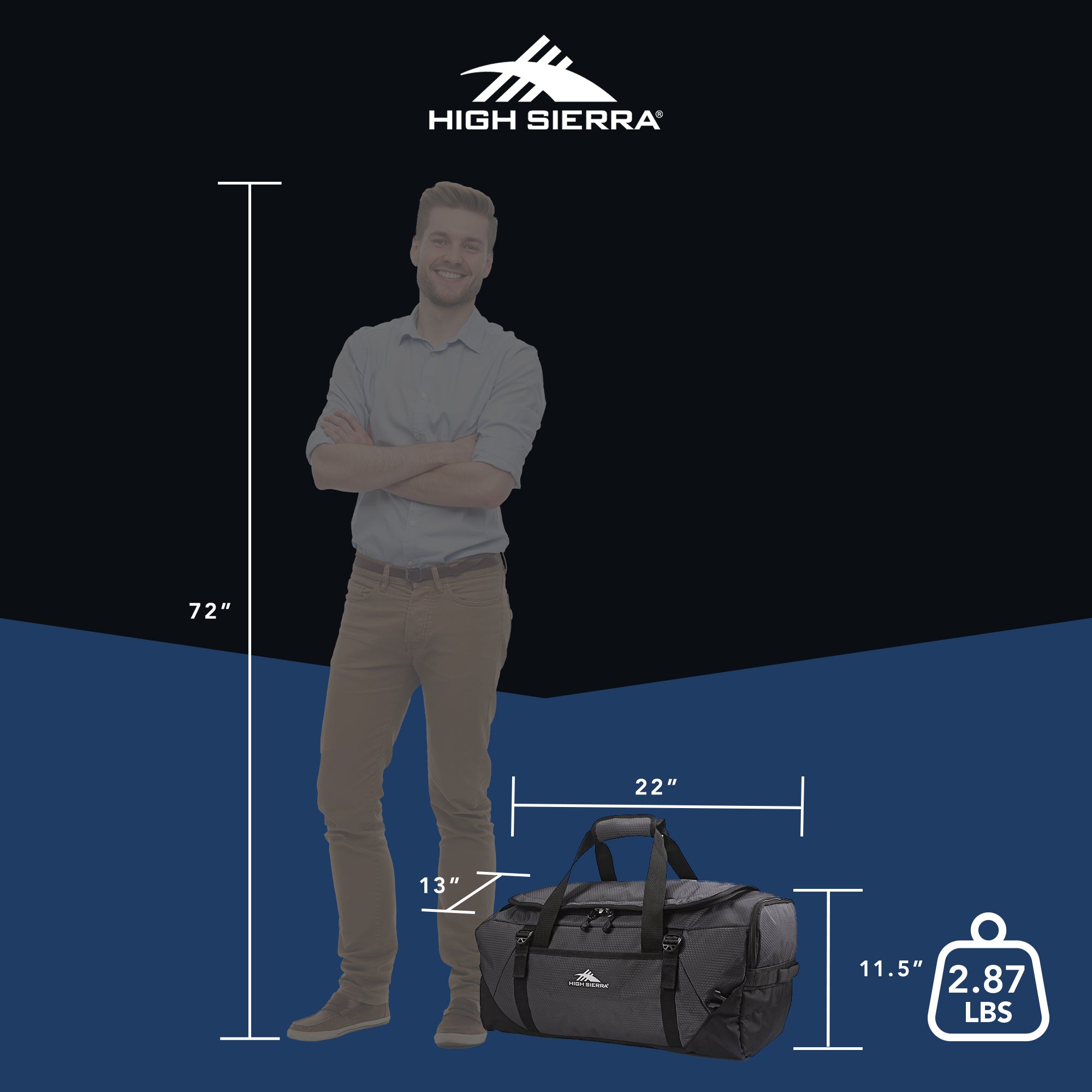 High Sierra Fairlead Zipper Closure Travel Duffel Backpack with Handle, Black