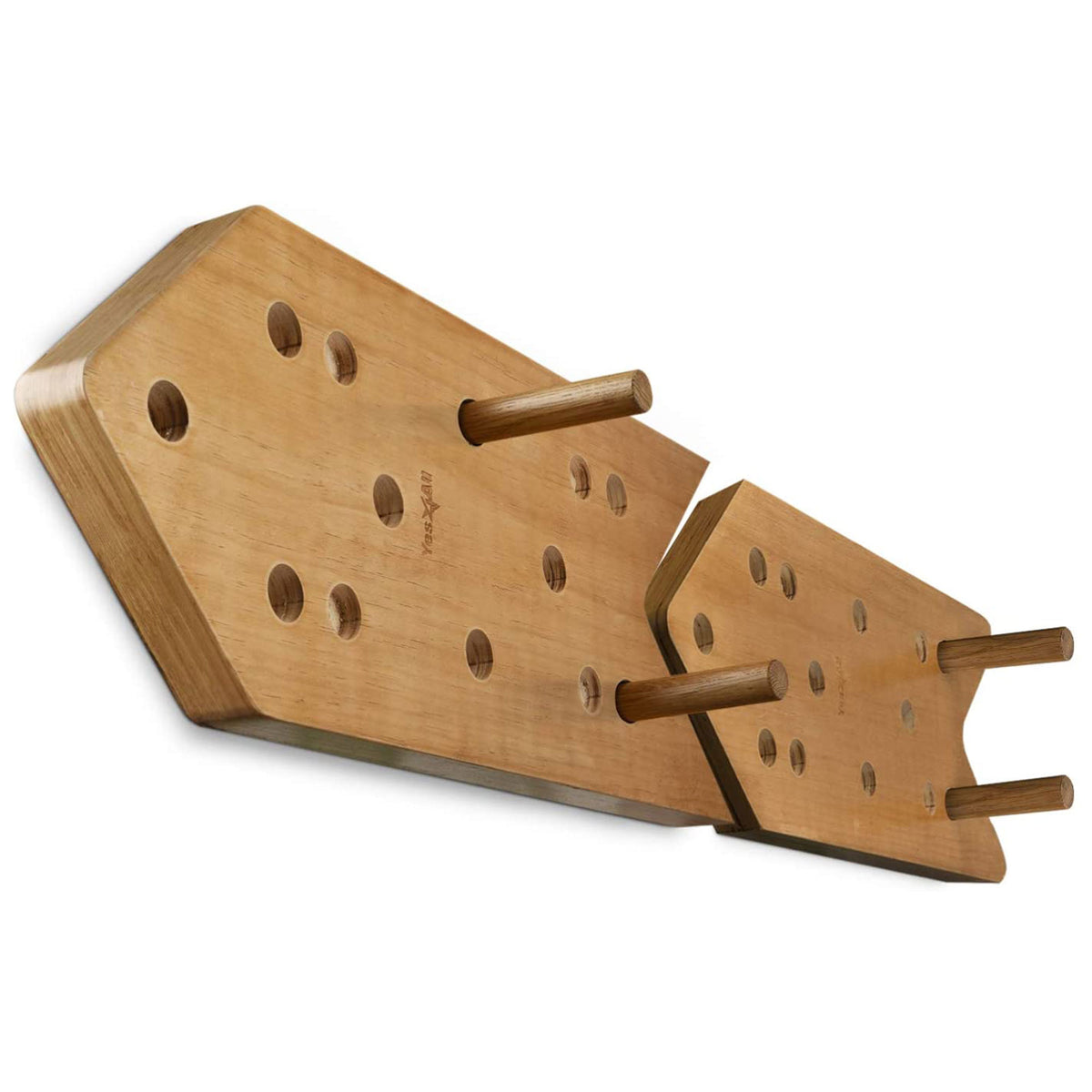 Yes4All Wooden Peg Upper Body and Endurance Hanging Climbing Board, 2 piece