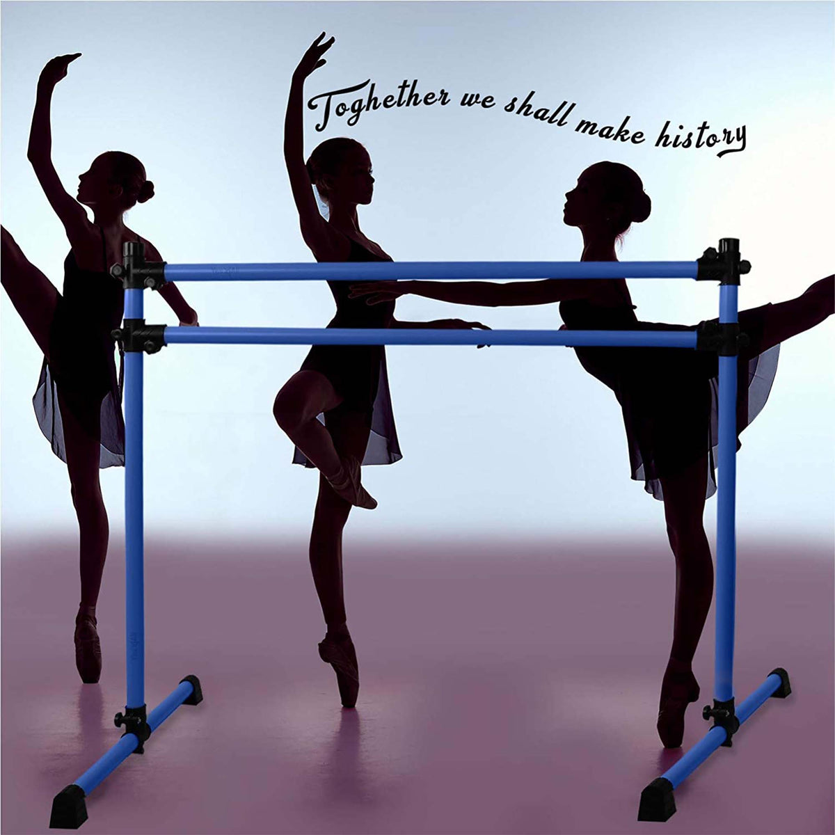 Yes4All 8 Foot Portable Aluminum Freestanding Premium Ballet Barre, Royal Blue