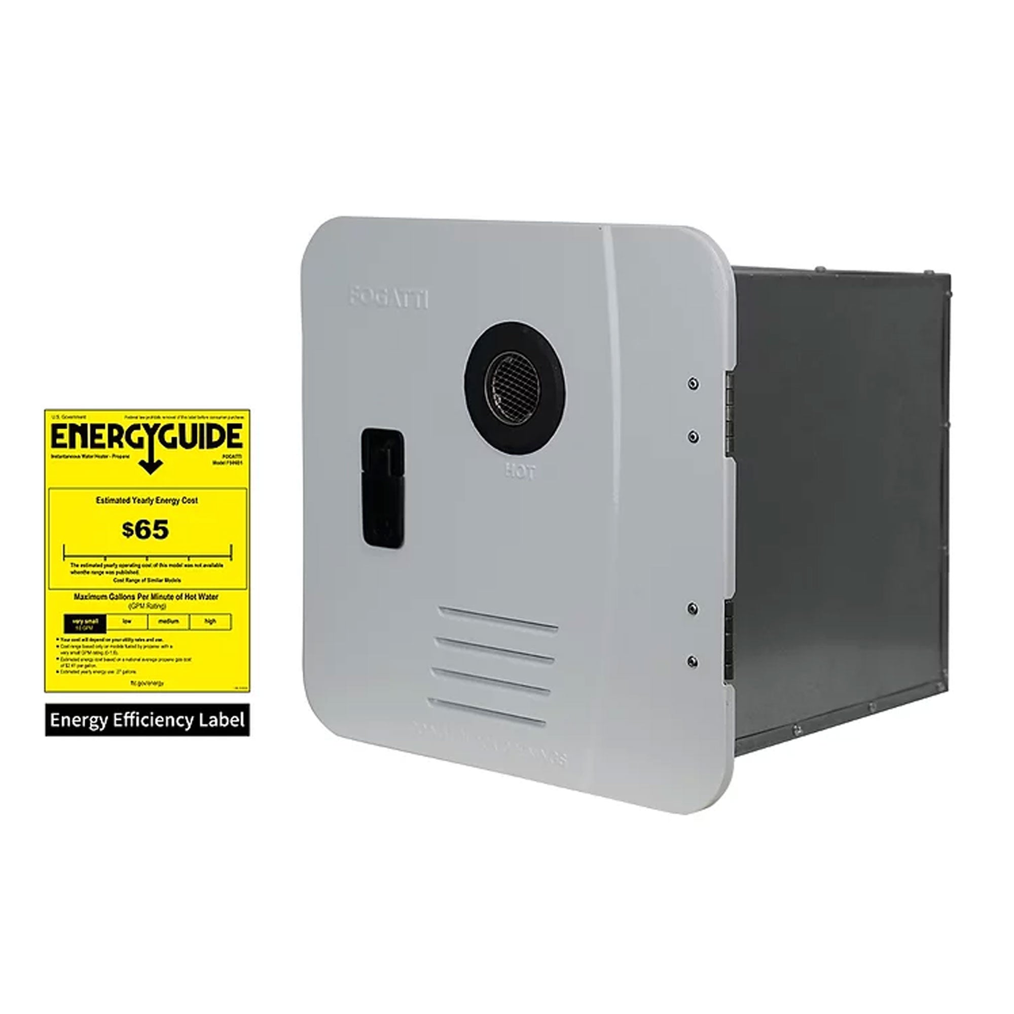 Fogatti 3.5 GPM Tankless Propane Gas Hot Water Heater for RVs and Campers, White
