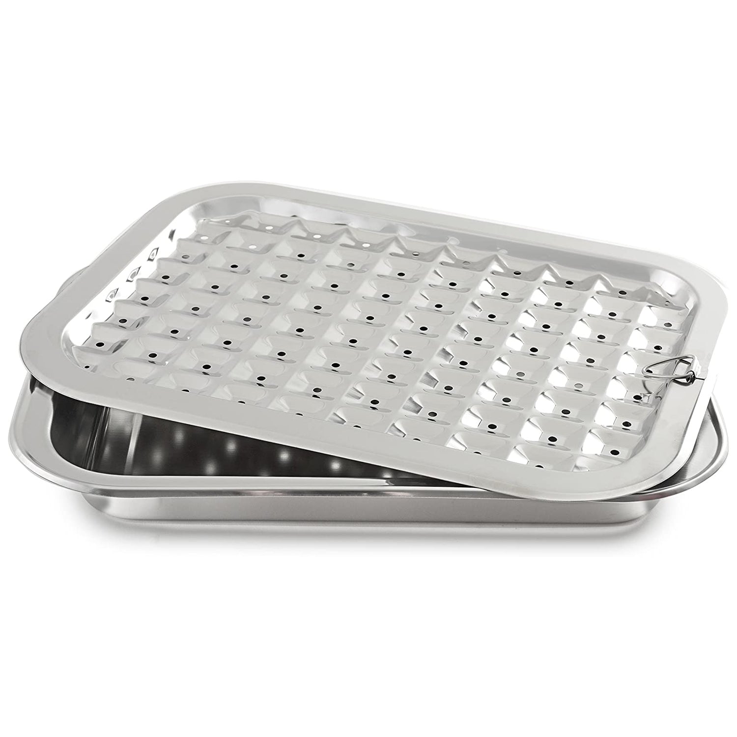 Norpro 2 Piece Stainless Steel Oven Roasting Broil Pan and Drip Tray (Open Box) - VMInnovations