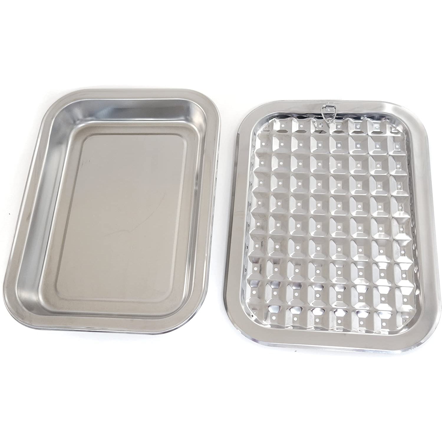 Norpro 2 Piece Stainless Steel Oven Roasting Broil Pan and Drip Tray (Open Box) - VMInnovations