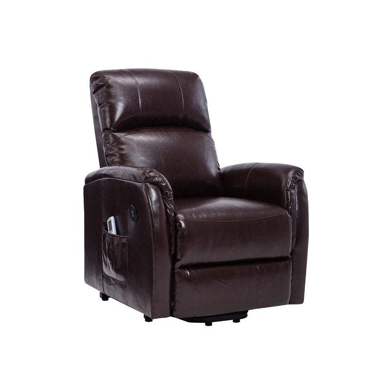 LifeSmart Power Lift and Recline Massage Chair with Heating and USB, Chocolate