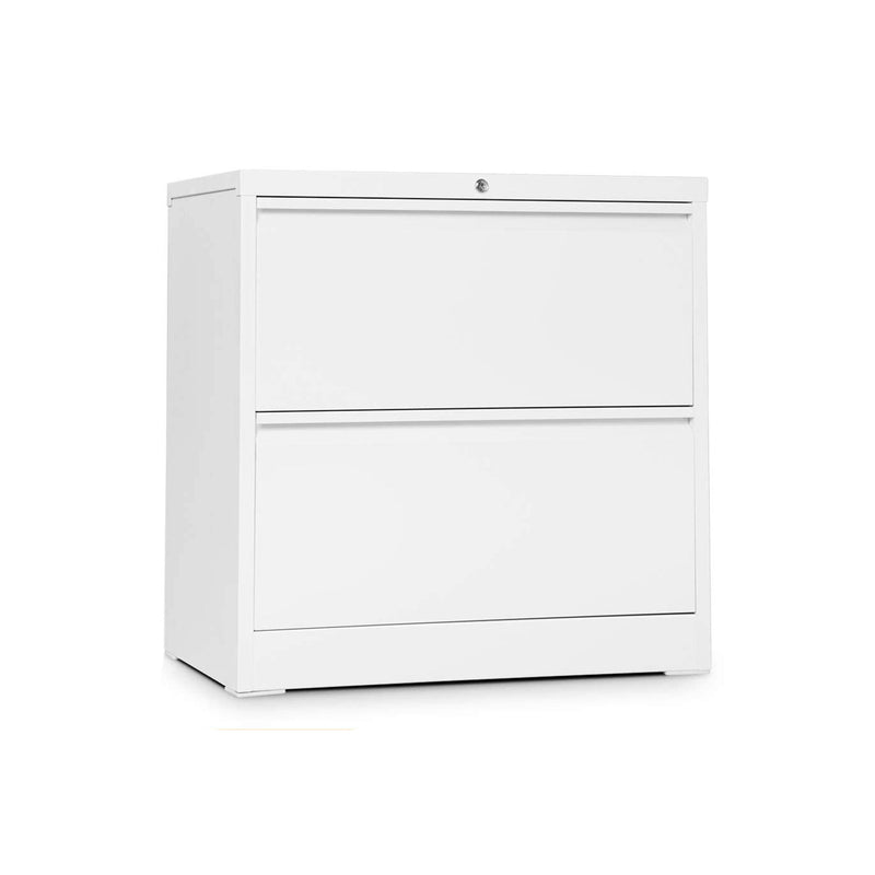 Aobabo 28.25 Inch Locking 2 Drawer Metal Office Storage Filing Cabinet, White