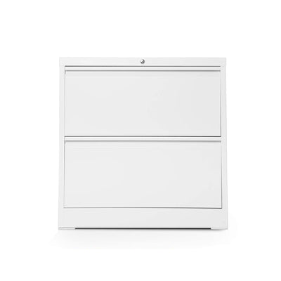 Aobabo 28.25 Inch Locking 2 Drawer Metal Office Storage Filing Cabinet, White