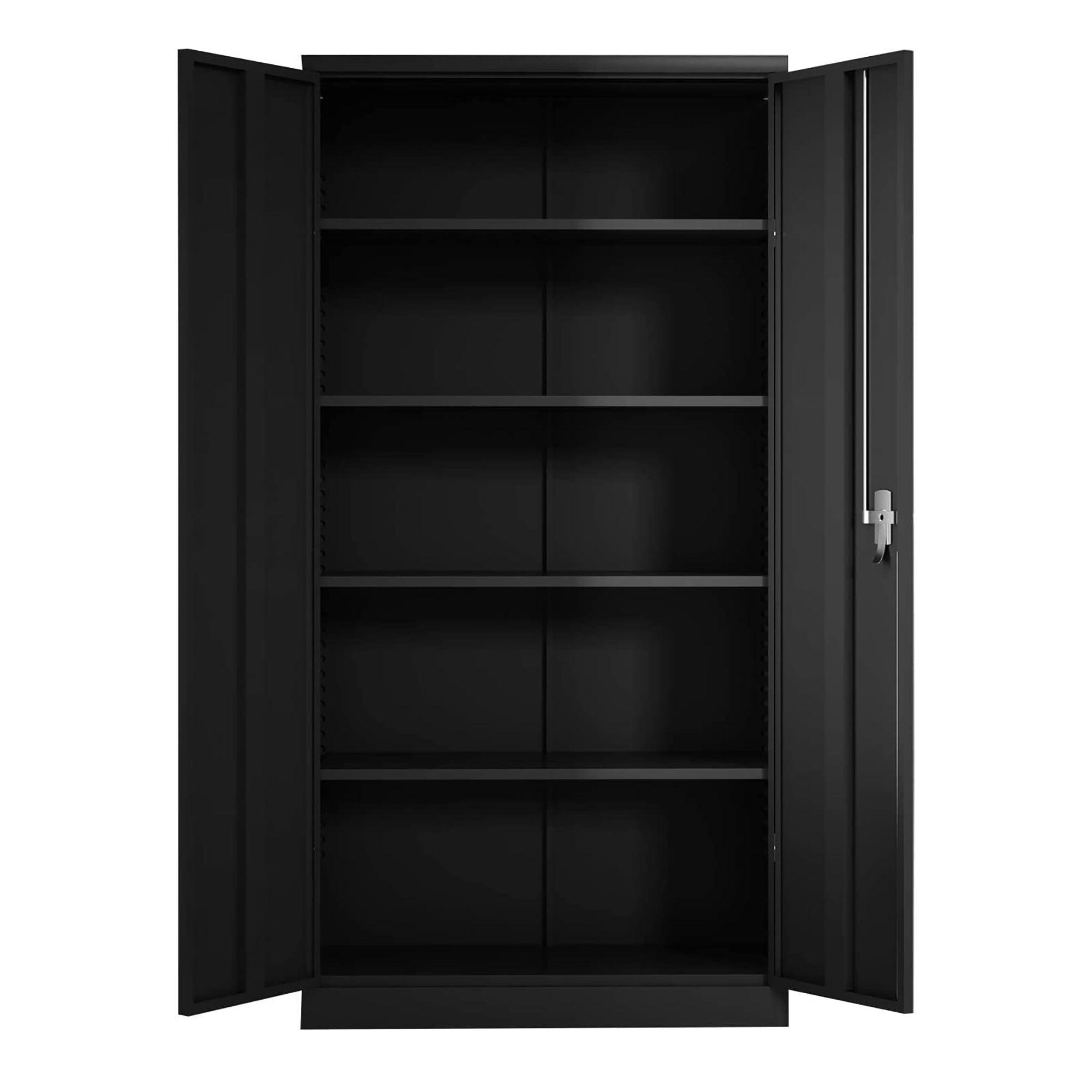 Aobabo 72 Inch Locking Metal Storage Cabinet with 4 Adjustable Shelves, Black
