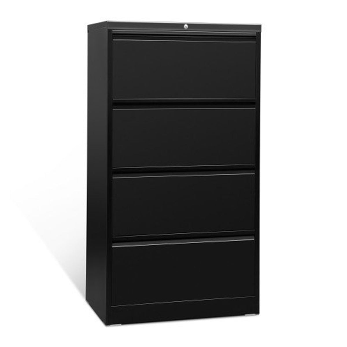 AOBABO 4 Drawer Lateral File Cabinet w/ Lock for Letter/Legal Size Paper, Black