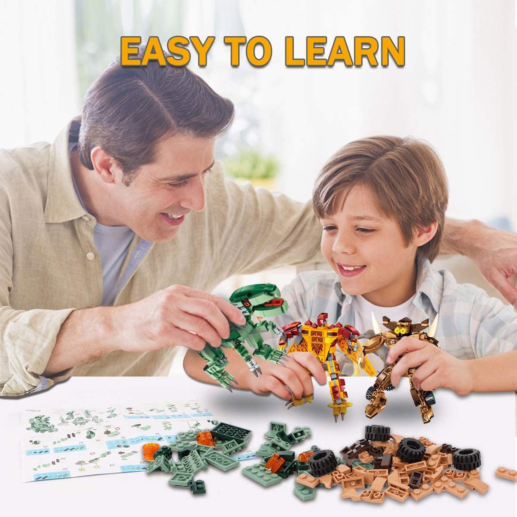 Panlos 8 in 1 Dinosaur & Robot Toy Building Blocks Model Kit, 979 Pc (Open Box) - VMInnovations