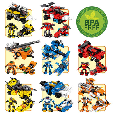 PANLOS Construction Car Vehicle Robot Toy Model Building Brick Block (Open Box)