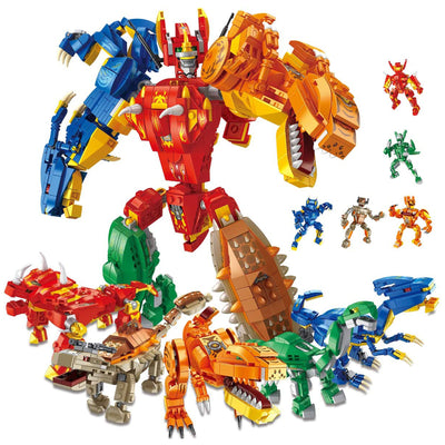 Panlos 11 in 1 Dinosaur and Robot Toy Model Building Blocks Kit, 1215 Pc (Used)