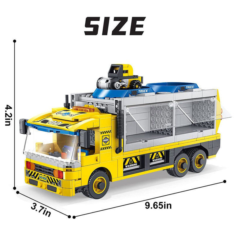 PANLOS 6 in 1 Construction Truck Robot Model Building Brick Block, 649 Pieces