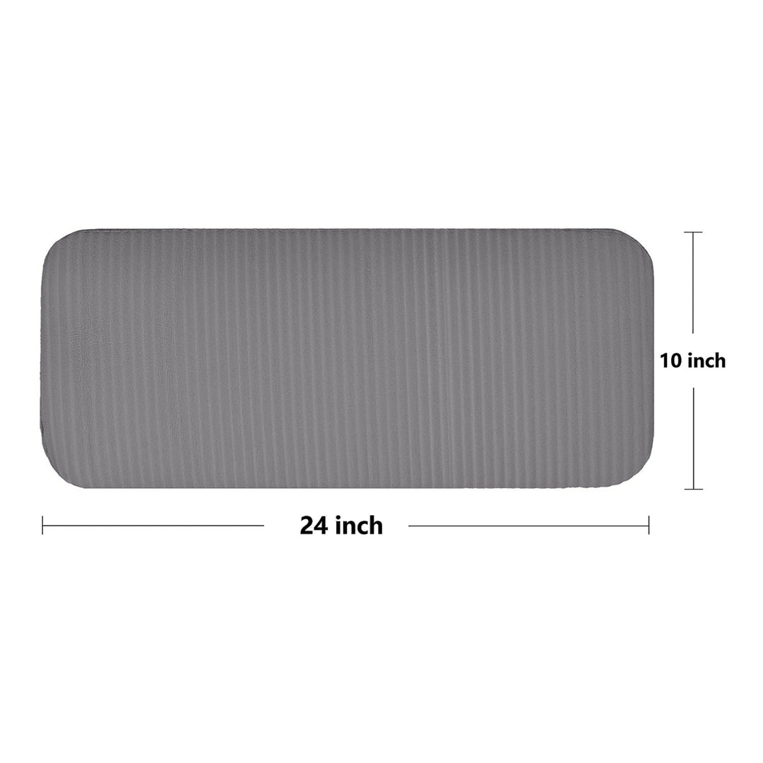 BalanceFrom Fitness GoYoga+ 71x24in Exercise Yoga Mat w/Knee Pad & Strap, Gray - VMInnovations
