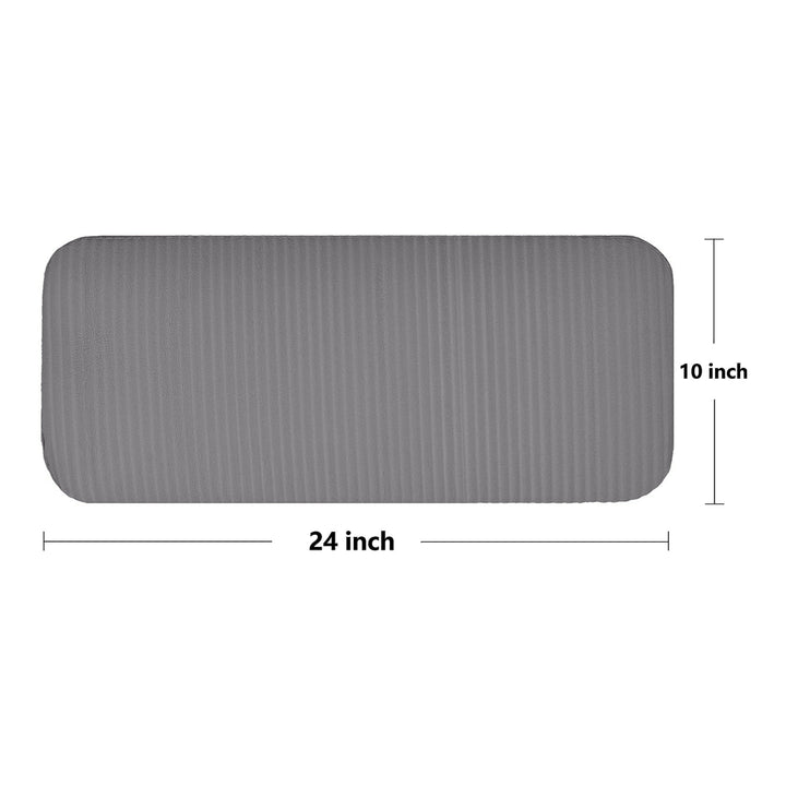 BalanceFrom Fitness GoYoga+ 71x24in Exercise Yoga Mat w/Knee Pad & Strap, Gray - VMInnovations
