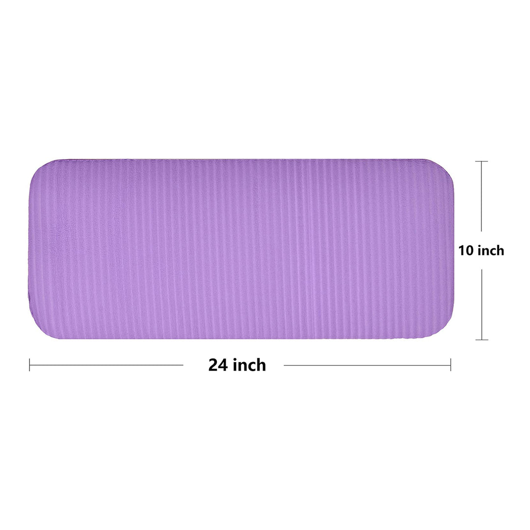 BalanceFrom Fitness GoYoga+ 71x24in Exercise Yoga Mat w/Knee Pad & Strap, Purple - VMInnovations