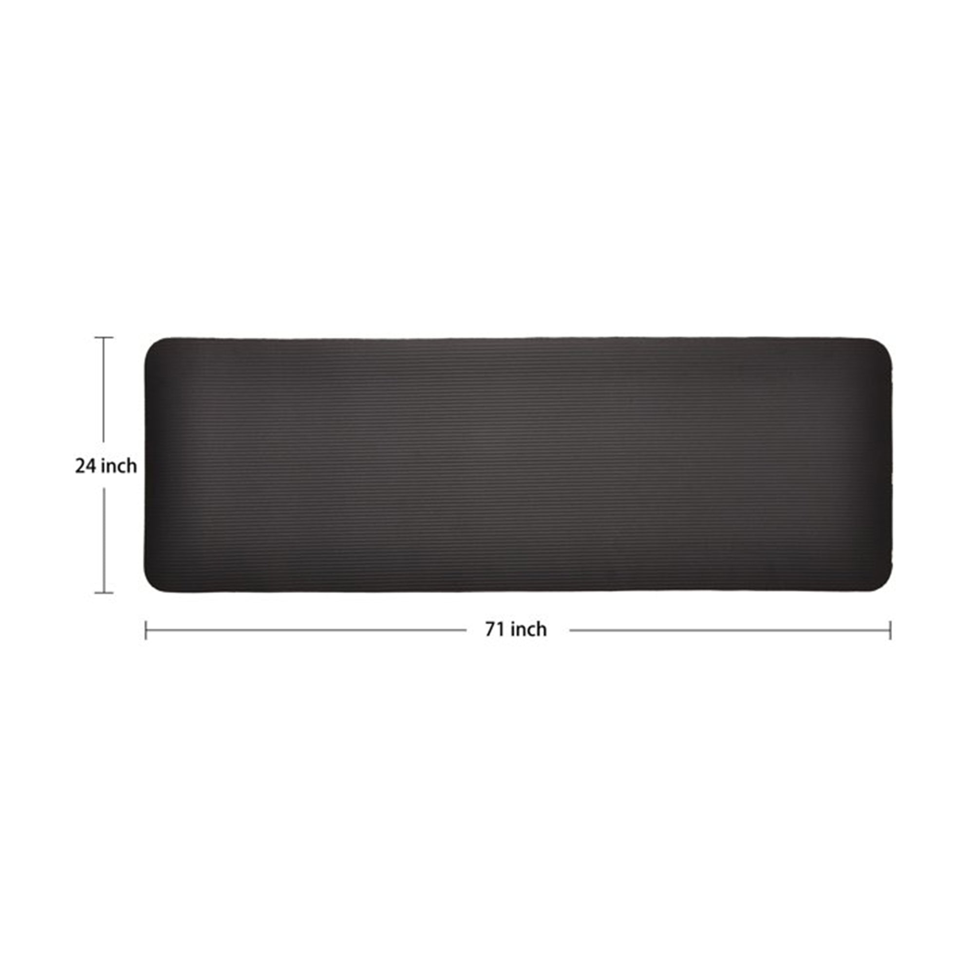 BalanceFrom Fitness GoYoga 71x24in Anti Tear Exercise Yoga Mat with Strap, Black - VMInnovations