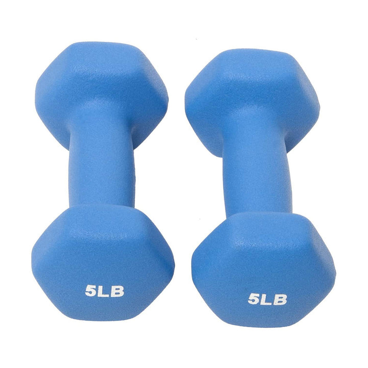 BalanceFrom Fitness 5, 8, and 12 Pound Neoprene Coated Dumbbell Set with Stand - VMInnovations