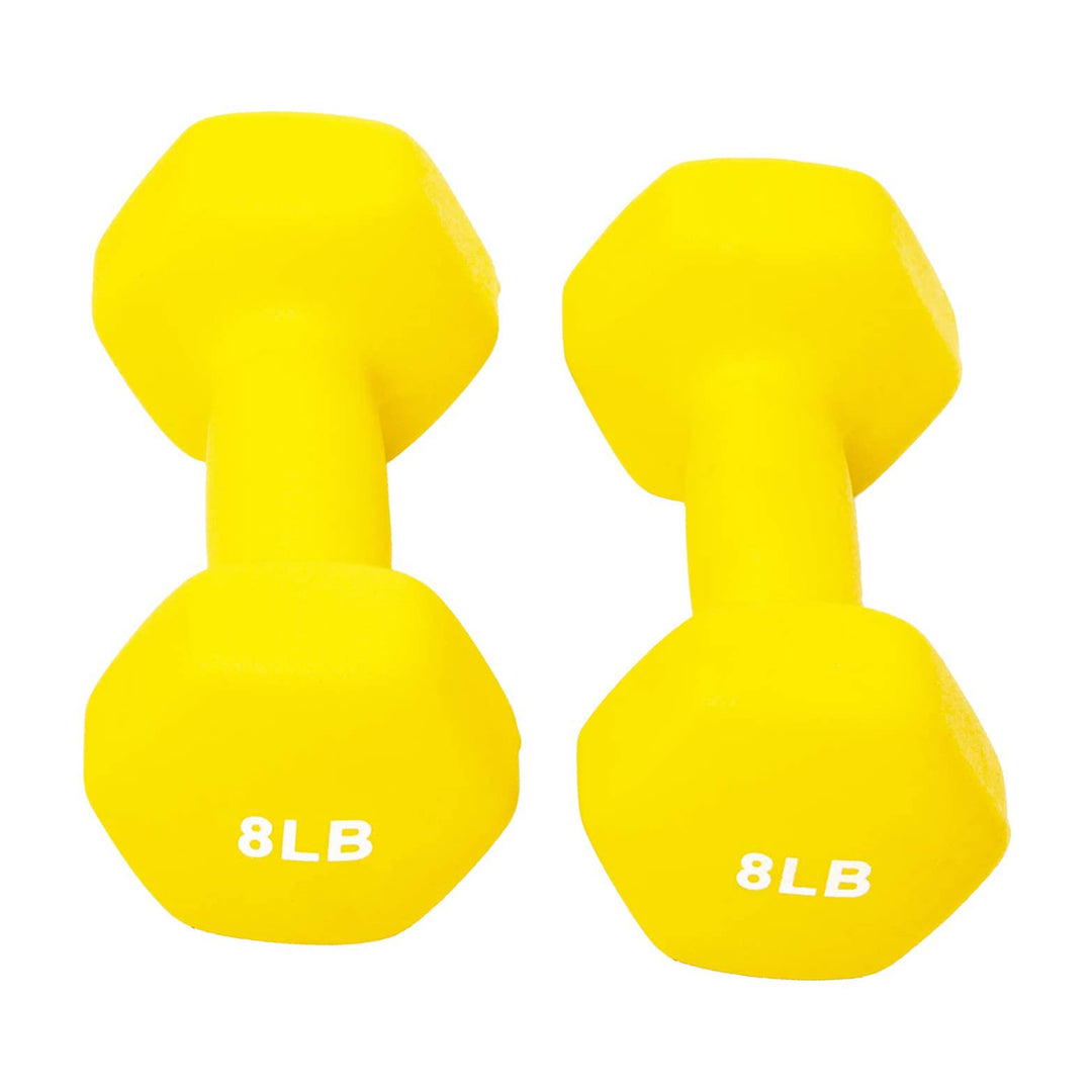 BalanceFrom Fitness 5, 8, and 12 Pound Neoprene Coated Dumbbell Set with Stand - VMInnovations