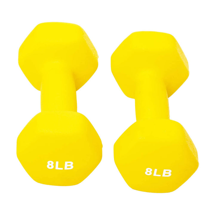 BalanceFrom Fitness 5, 8, and 12 Pound Neoprene Coated Dumbbell Set with Stand - VMInnovations