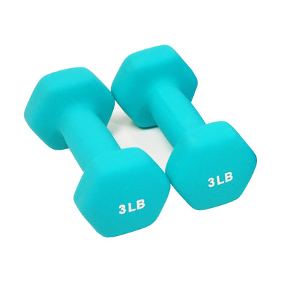 BalanceFrom Fitness 3, 5, and 8 Pound Neoprene Coated Dumbbell Set with Stand