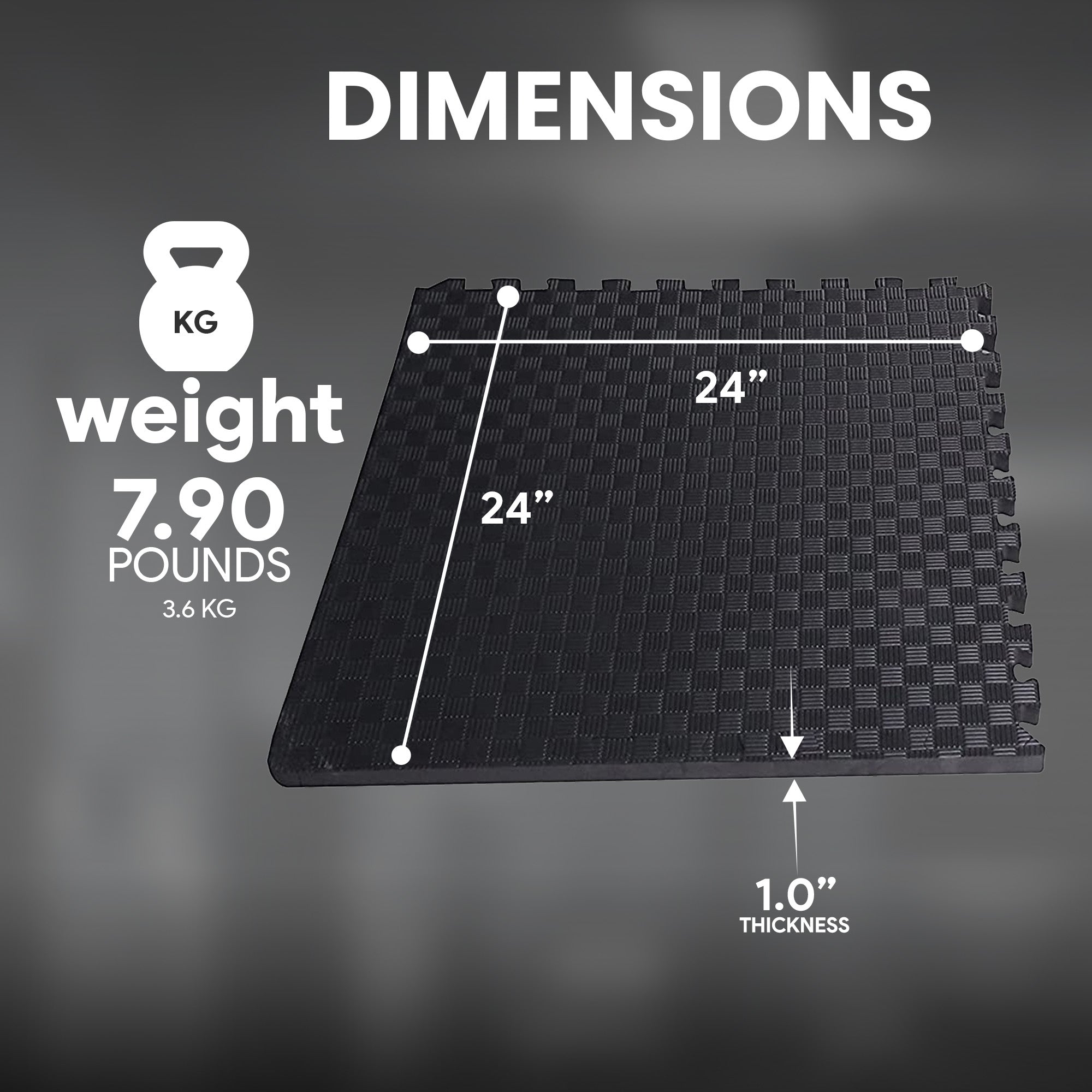 BalanceFrom Foam Interlocking Exercise Floor Mat, 24 Square Feet, Black (Used) - VMInnovations