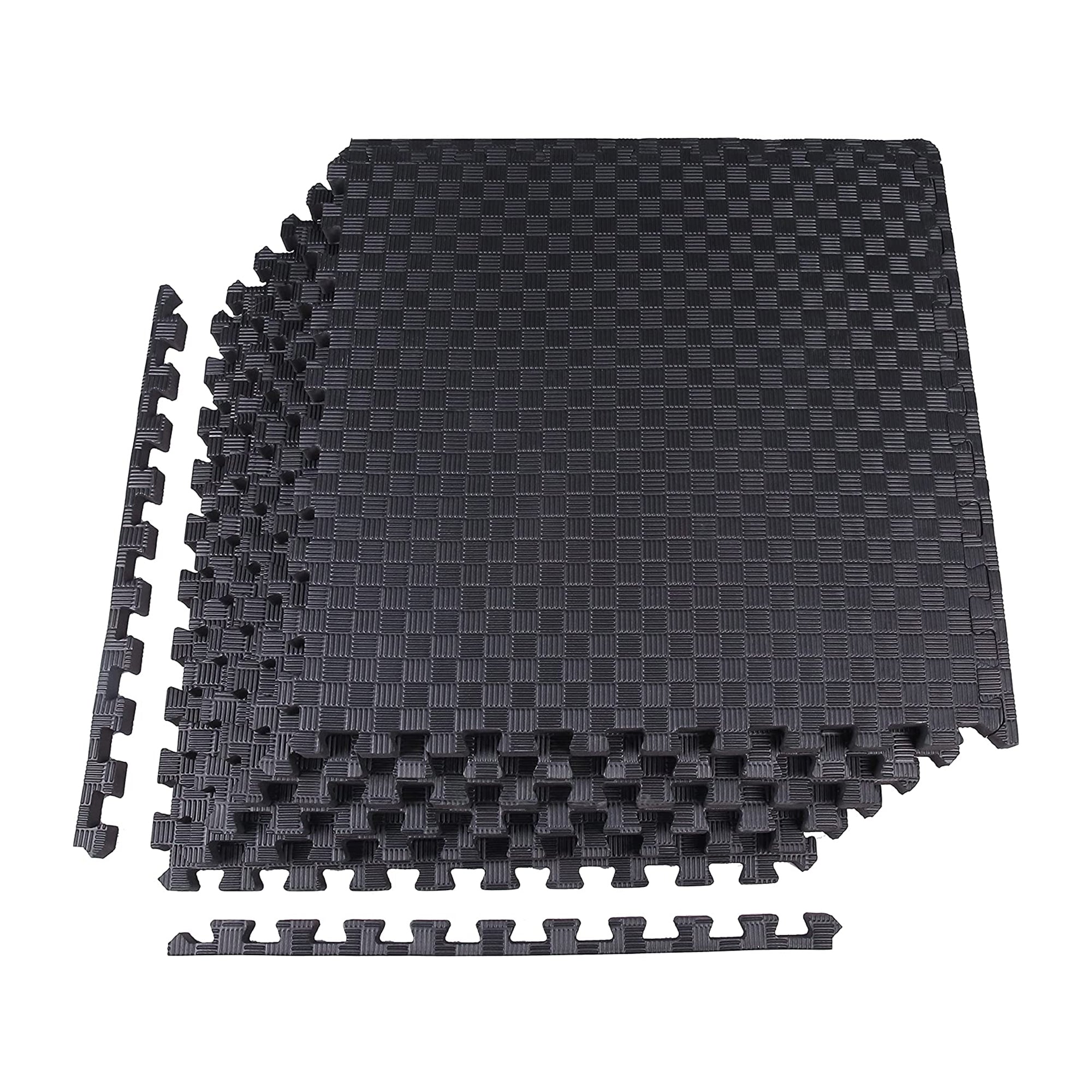 BalanceFrom Foam Interlocking Exercise Floor Mat, 24 Square Feet, Black (Used) - VMInnovations