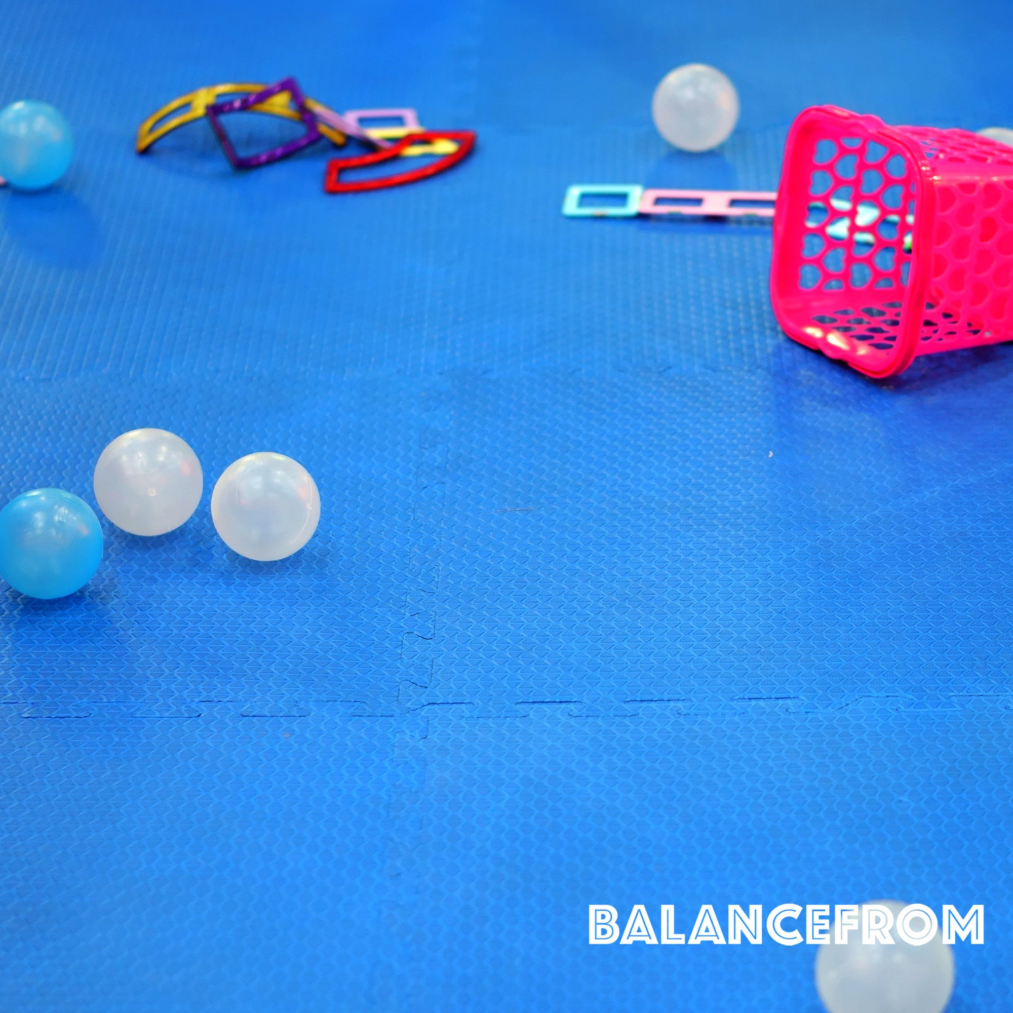 BalanceFrom Fitness 48 Sq Ft EVA Foam Exercise Mat Tiles, Blue (Open Box)
