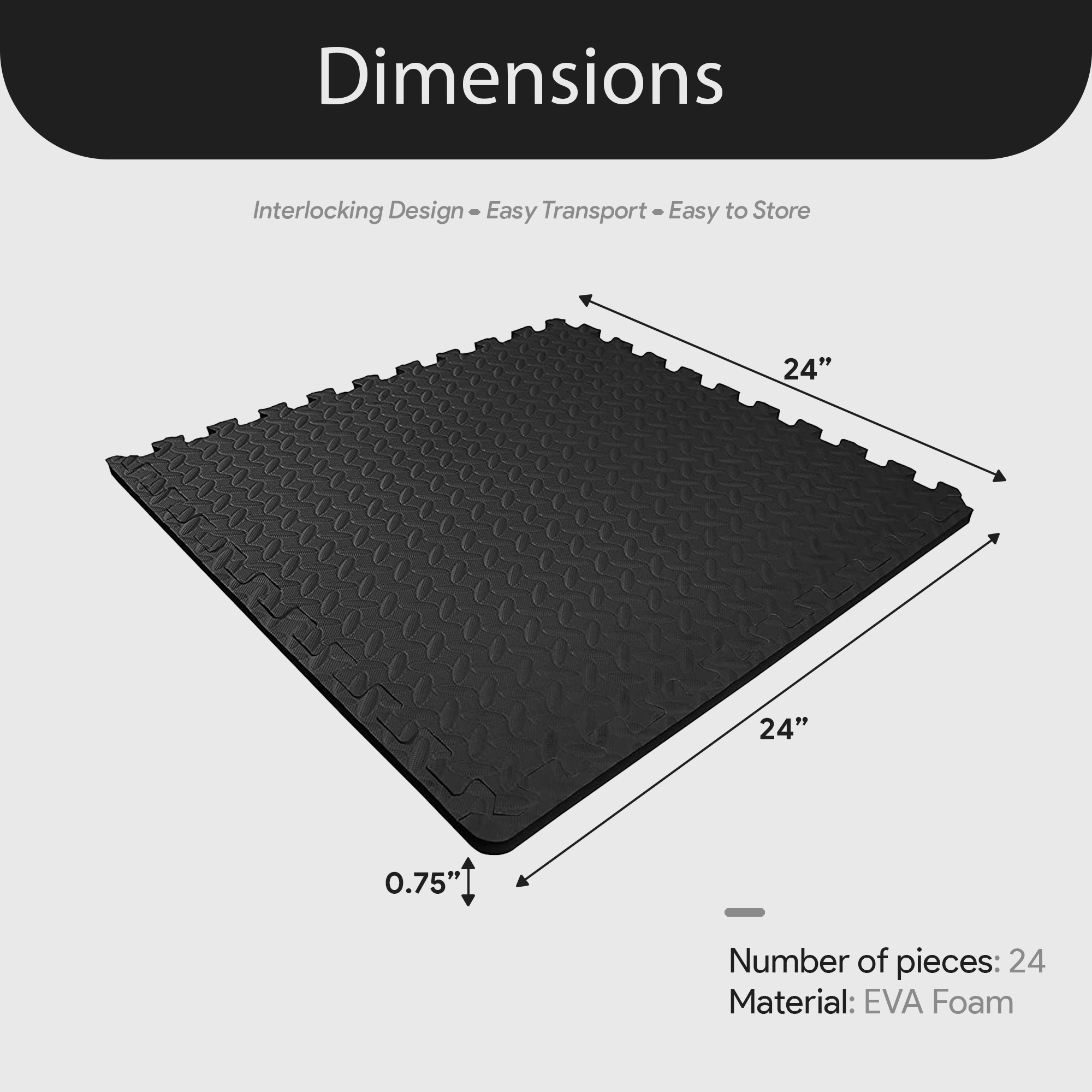 BalanceFrom Fitness 96 Sq Ft Interlocking EVA Foam Exercise Mat Tiles (Open Box) - VMInnovations