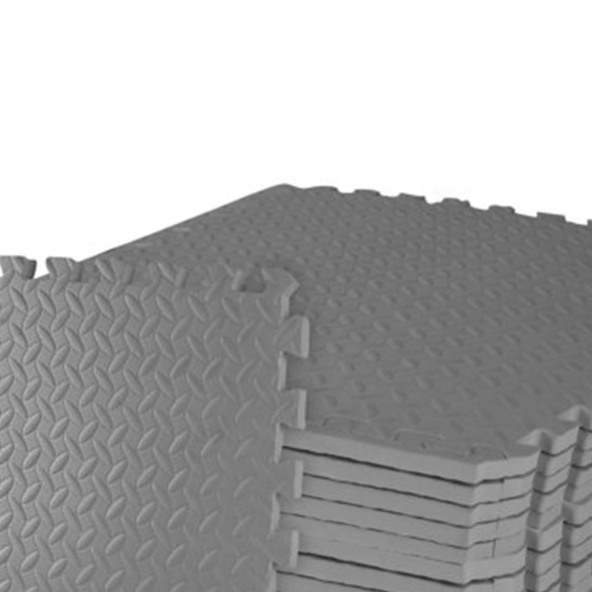 BalanceFrom Fitness 96 Sq Ft Interlocking EVA Foam Exercise Tiles, Gray (Used) - VMInnovations