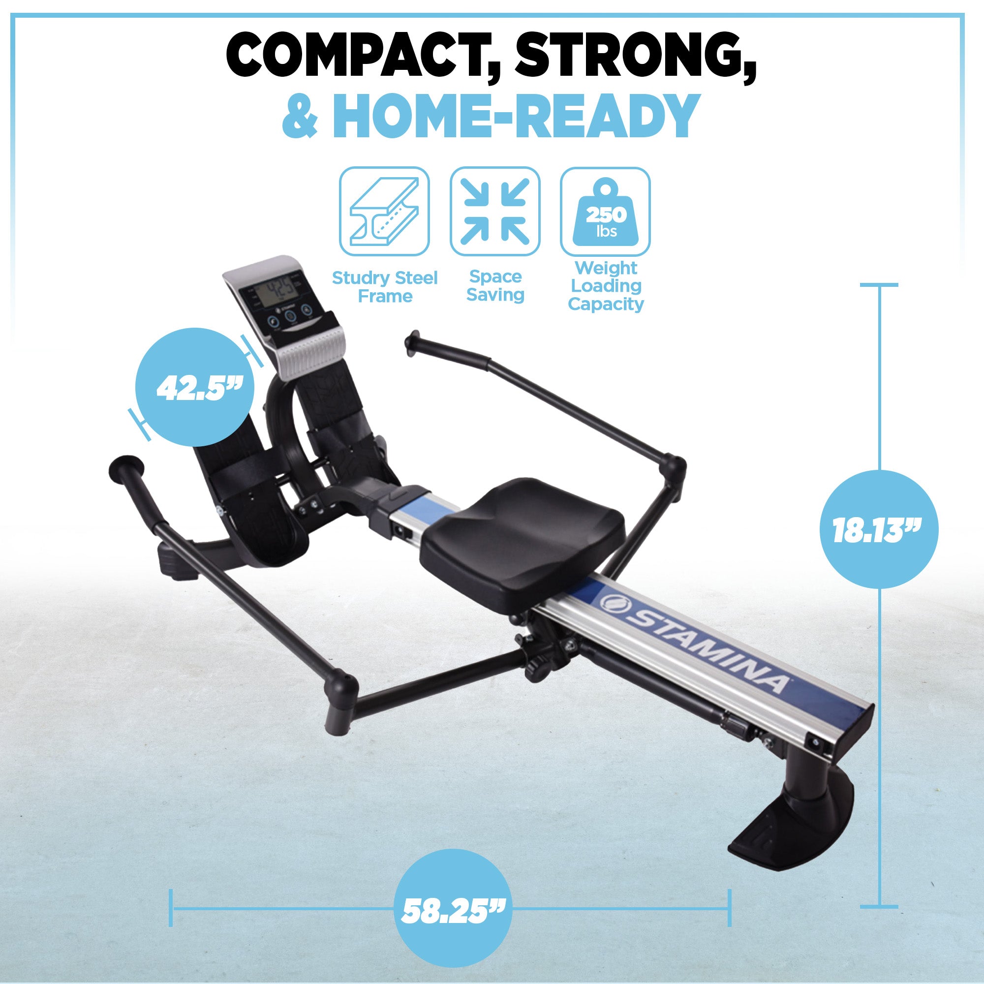 Stamina Products BodyTrac Glider Rowing Fitness Machine with Monitor (Open Box) - VMInnovations