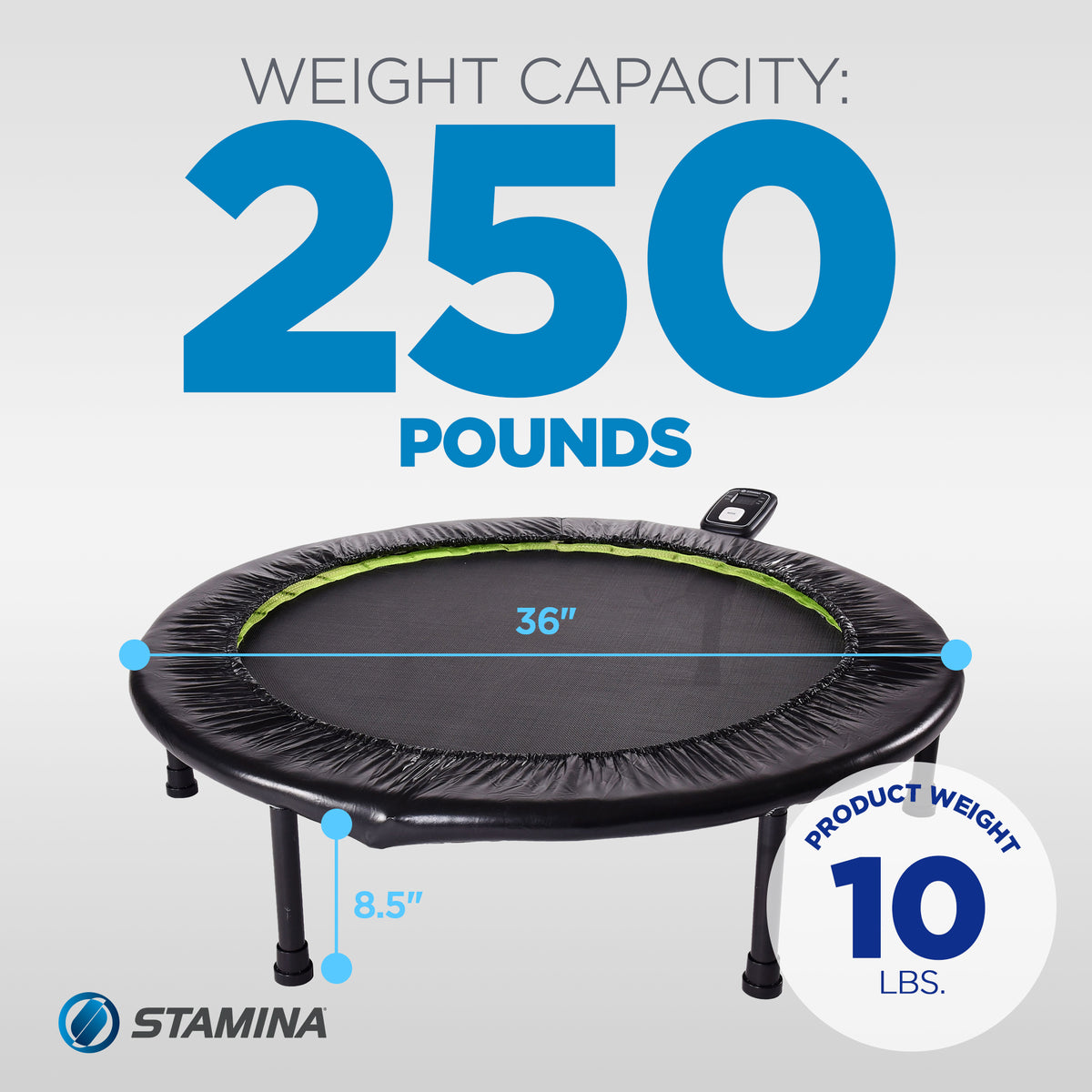 Stamina Products 36" Folding Quiet and Safe Trampoline w/ Monitor (Open Box)