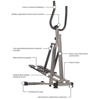 Stamina Products 40-0069 Spacemate Adjustable Folding Fitness Stepper w/ Monitor