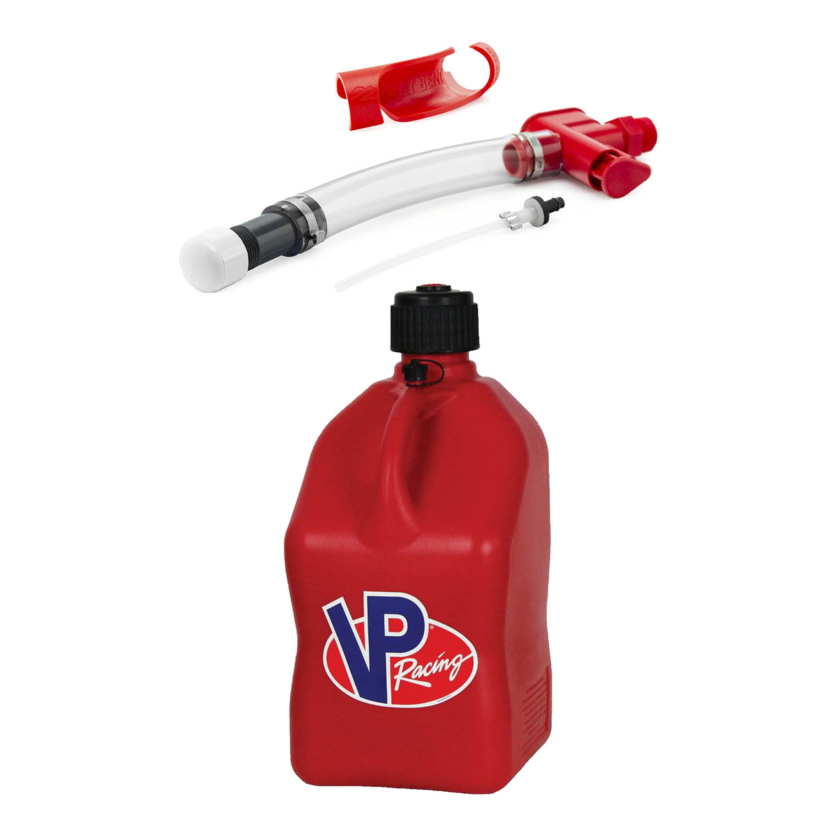 VP Racing Fuels Get Bent Hose Bender with Fuel Nozzle and 5 Gal Utility Jug, Red