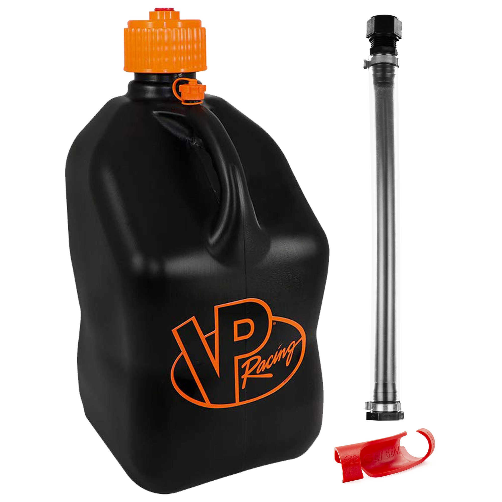 VP Racing Get Bent Hose Bender w/ 14 Inch Hose and 5 Gal Jug, Black/Orange