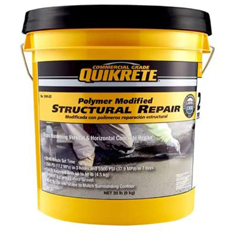 QUIKRETE Polymer Modified Structural Repair Mix (No. 1241-25), 20 Pound Pail