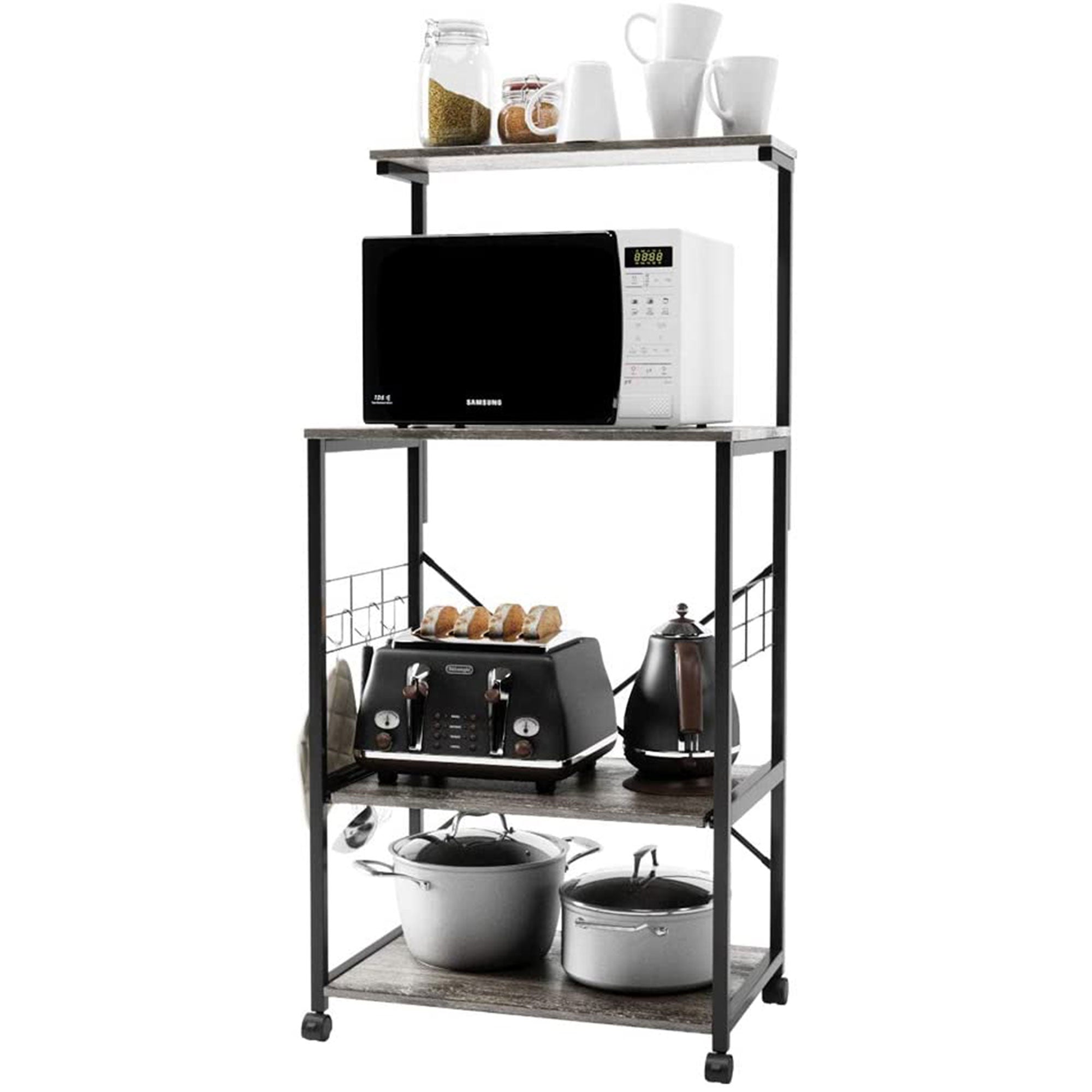 Bestier 4 Tier Kitchen Storage Baker's Rack Organizer Cart Stand, 49 Inch, Grey