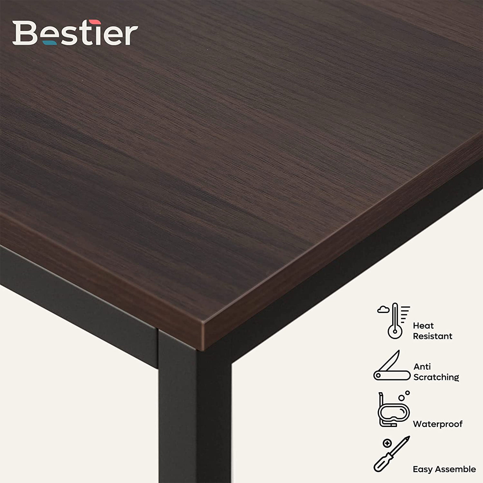 Bestier 47in Computer Writing Desk w/Storage Shelves for Small Spaces (Open Box) - VMInnovations